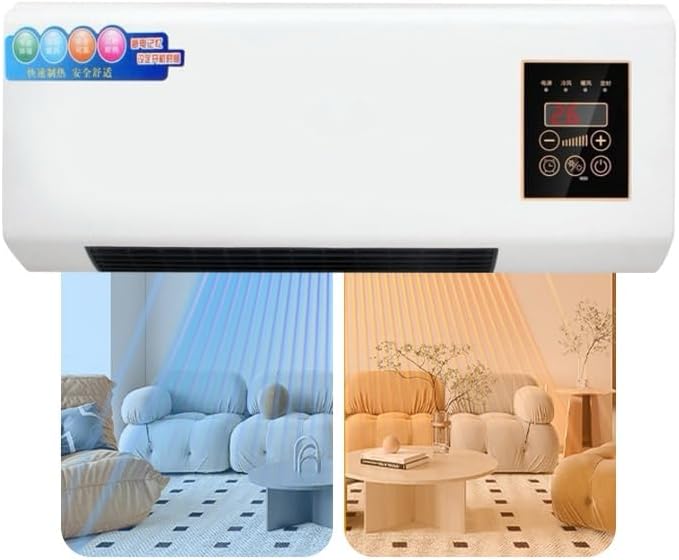 Climatiseur Portable Mural 2-en-1 2000 W | Refroidissement/chauffage Naturel Rapide | Ultra Silencieux For Les Chambres(B)