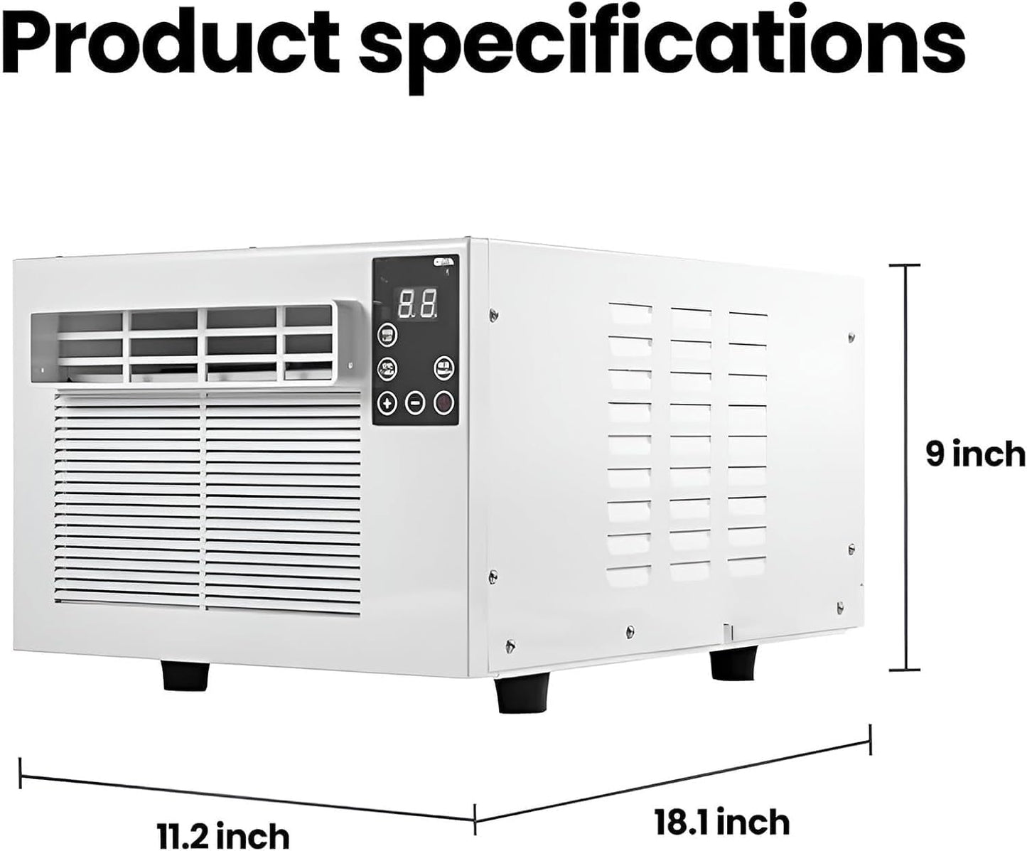 1876 BTU Portable AC Unit, Refroidisseur Personnel Compact Avec Déshumidificateur Pour Chambre à Coucher Chambre à Coucher, Low Power 280W Whisper Utilisation Silencieuse Comprend Un Kit De Fenêtre De