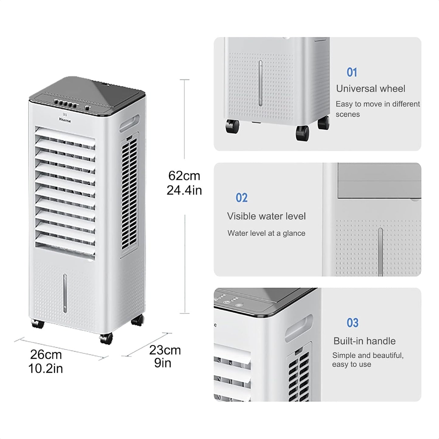 Climatiseur Portable 7 L Avec 3 Modes De Fonctionnement, 3 Vitesses De Ventilation, Télécommande Facile D'utilisation, Minuterie Et Oscillation Intégrées, Pour La Maison Et Le Bureau, Couleu