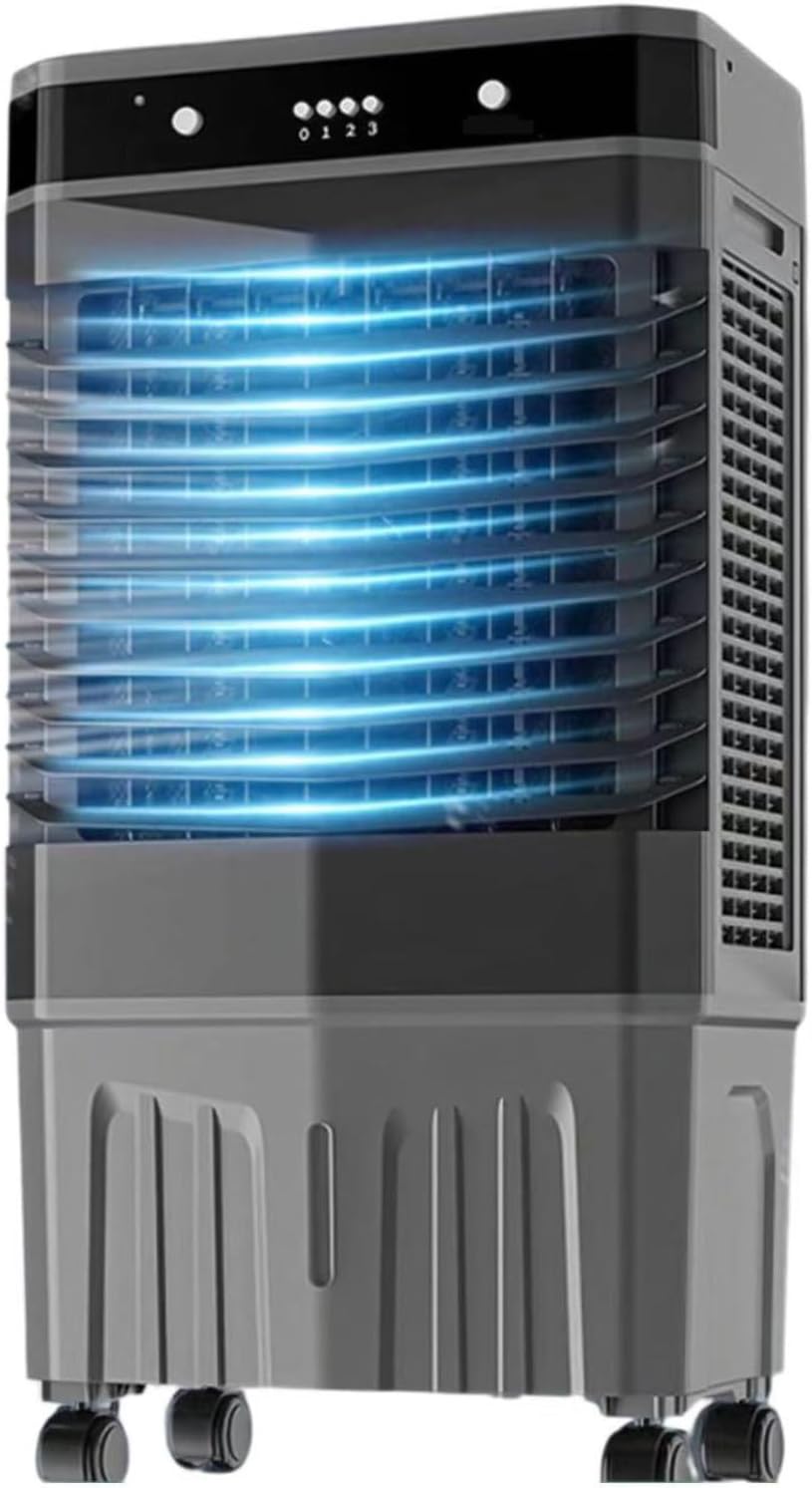 GENERIC Réservoir De Refroidisseur D'air Portable 50L, Refroidisseur évaporatif à 3 Vitesses Avec Minuterie 12H Et Télécommande.Ventilateur De Brime Calme Pour Le Bureau De Chambre à Domicile.Solution De Refr