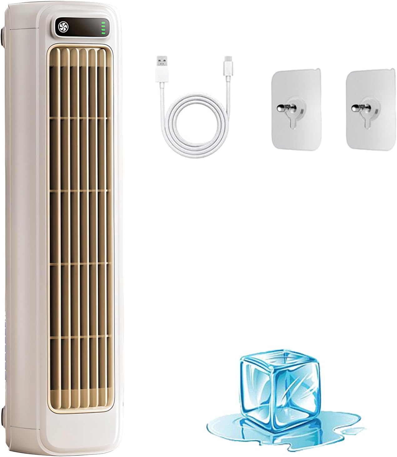 GENERIC Climatiseur Portable Cooling Ace – Refroidisseur D'air Tour Sans Pales Rechargeable Par USB Avec 3 Vitesses Réglables, Unité AC De Bureau Personnelle Silencieuse, Design Peu Encombrant Pouvant ê Blue
