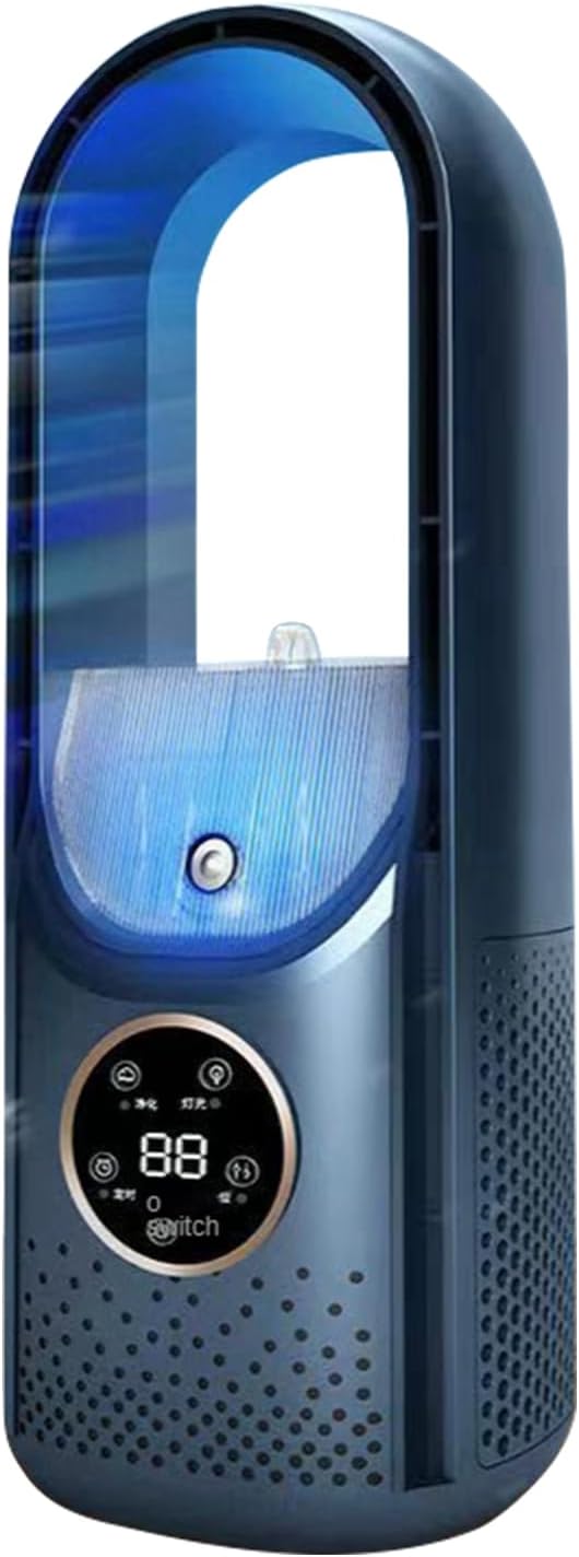 Kouamor Ventilateur Sur Pied USB 30 Cm Sans Pales, 6 Vitesses, Refroidisseur D'air Portable Pour Bureau, Chambre à Coucher
