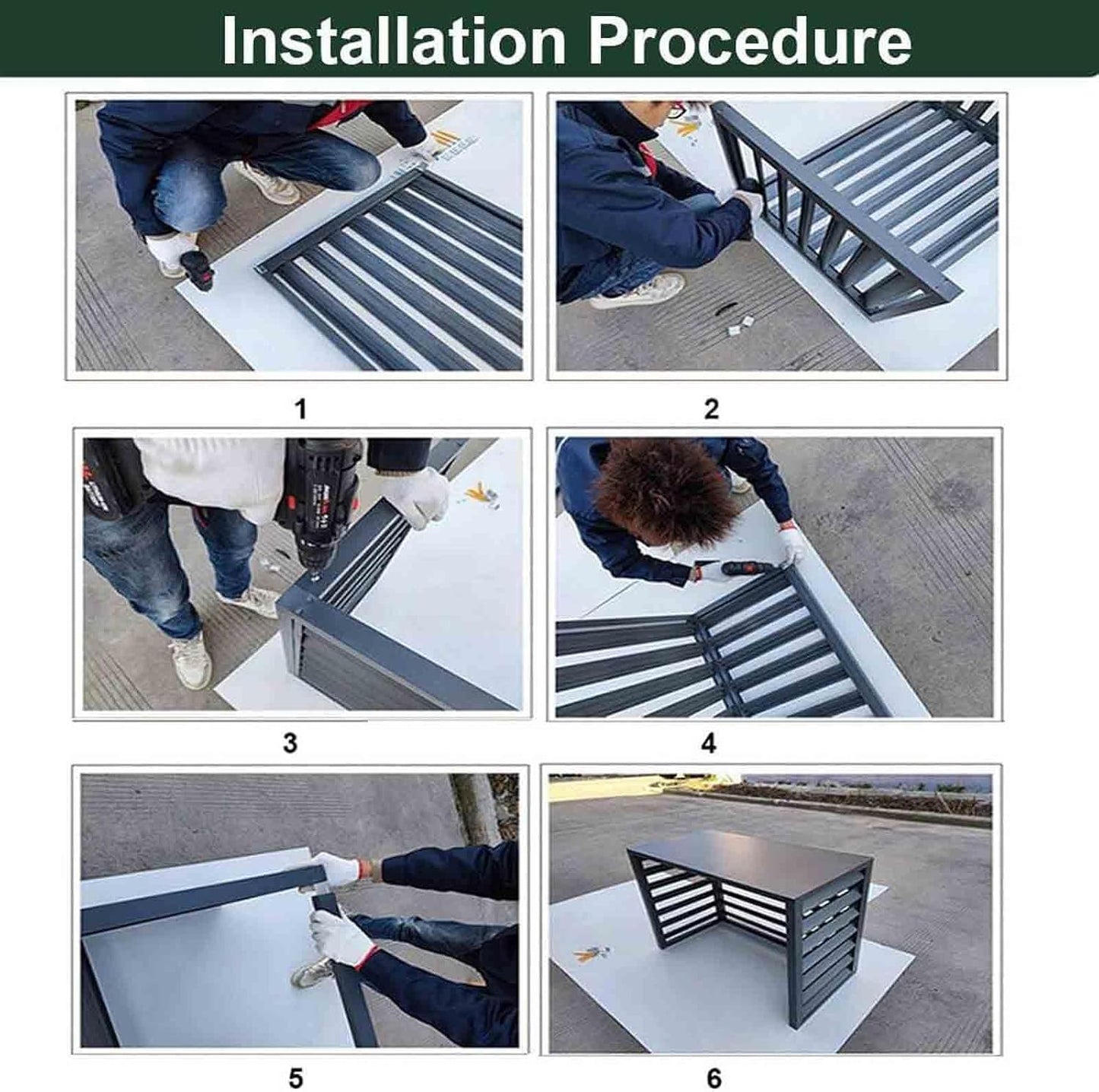 Housse De Climatiseur D'extérieur Résistante Aux Intempéries – Protection En Aluminium Pour Pompe à Chaleur Et Boîtier Décoratif Anti-bruit Pour Une Utilisation élégante En Extérieur Et Une Protection