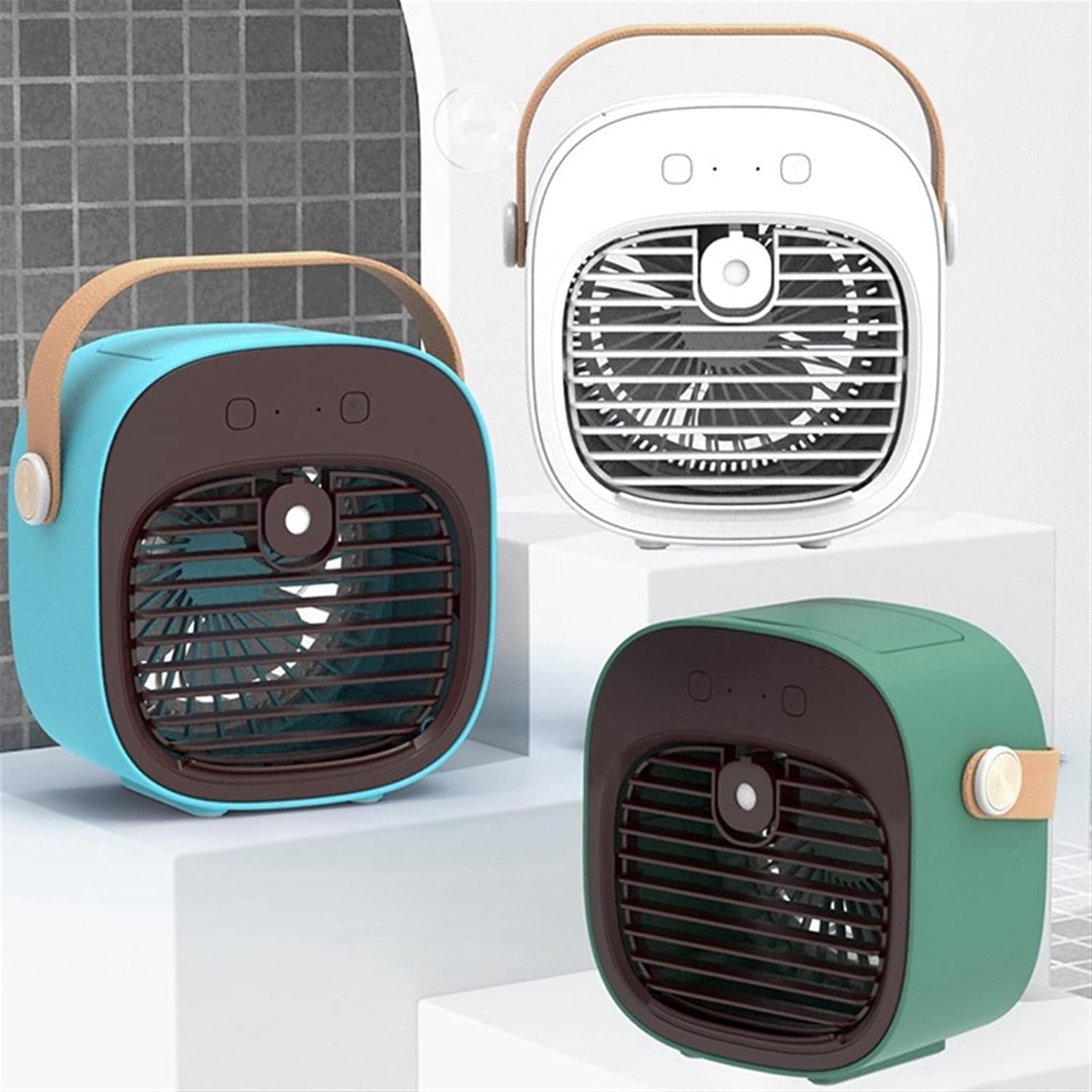 DieffematicKTY Climatiseur Mobile Portable Mini Air Conditioner Desk Fan Cooler Humidifier Air Conditioner (Color : White)