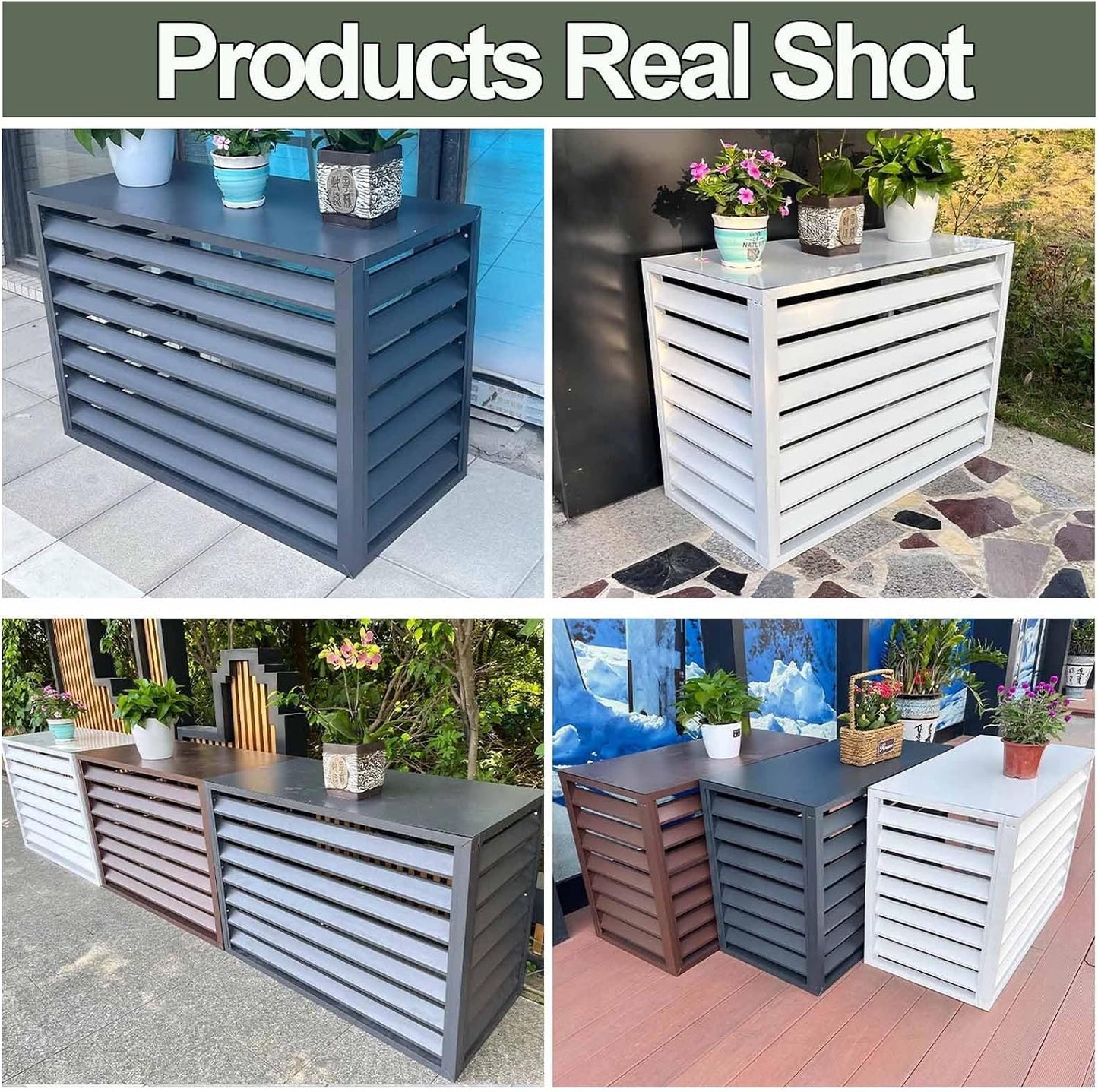 Housse En Aluminium Pour Climatiseur D'extérieur – Protection Résistante Aux Intempéries – Dimensions : 110 X 60 X 80 Cm, Durable, Design élégant, Idéale Pour Les Unités AC, Couleur B