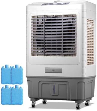 GENERIC Refroidisseur Par évaporation Avec Poche De Glace, Ventilateur De Brume Industriel à 3 Vitesses Pour Garage, Atelier, Climatiseur Portable Avec Roulettes, Grand Réservoir D'eau Pour Un Refroidissement