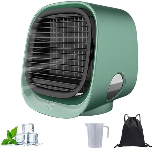 GENERIC Airabreeze Ventilateur De Refroidisseur D'air Portable Avec Réservoir De 300ml, Lumière De Nuit LED Et Aromathérapie, Humidificateur De Brume Silencieux Murmuré Pour Le Bureau à Domicile, Soulagement
