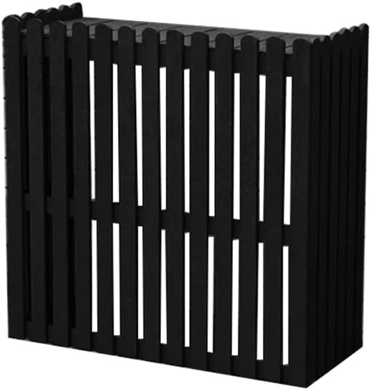 GENERIC Housse De Protection Pour Climatiseur Extérieur - Clôture En Bois Pour Climatiseurs Divisés - 120 X 60 X 109 Cm - Noir - Protection Visuelle Décorative Pour Unités Extérieures - Résistant Aux