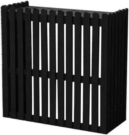 GENERIC Housse De Protection Pour Climatiseur Extérieur - Clôture En Bois Pour Climatiseurs Divisés - 120 X 60 X 109 Cm - Noir - Protection Visuelle Décorative Pour Unités Extérieures - Résistant Aux