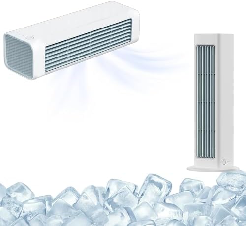 GENERIC Qinux Breezamax 2025 Refroidisseur D'air, Ultra Silencieux Sans Lame Portable AC, Ventilateur De Refroidissement Mural Efficace énergétique Pour Le Bureau De Chambre à Coucher, Petit Design Compact Av