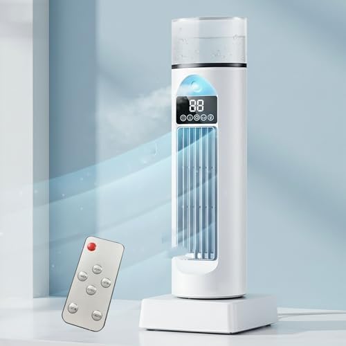 GENERIC Refroidisseur D'évaporation Portable De Ventilateur De Tour Avec Télécommande, Humidificateur De Brume Personnel Sans Lame à 6 Vitesses Pour Le Bureau De Chambre à Coucher, Conception Compacte Aliment
