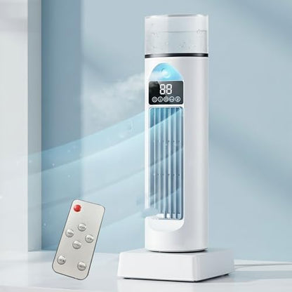 GENERIC Refroidisseur D'évaporation Portable De Ventilateur De Tour Avec Télécommande, Humidificateur De Brume Personnel Sans Lame à 6 Vitesses Pour Le Bureau De Chambre à Coucher, Conception Compacte Aliment