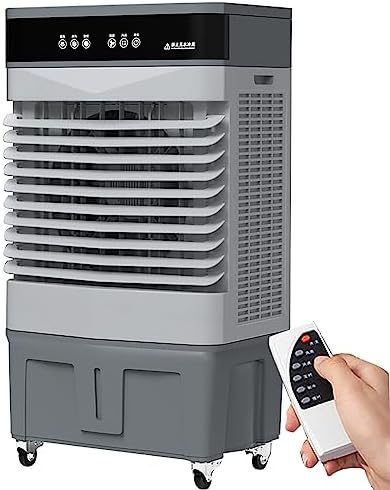 GENERIC Refroidisseur D'air évaporatif Industriel, 120 Refroidisseur Oscillant De Marais Avec Télécommande, 3 Vitesses, Packs De Glace Et Roues Pour Le Soulagement De La Chaleur Sèche à L'extérieur