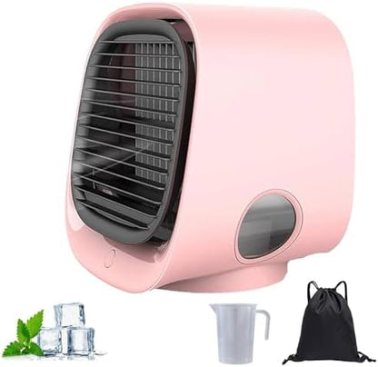 GENERIC Airabreeze Ventilateur De Refroidisseur D'air Portable Avec Réservoir De 300ml, Lumière De Nuit LED Et Aromathérapie, Humidificateur De Brume Silencieux Murmuré Pour Le Bureau à Domicile, Soulagement