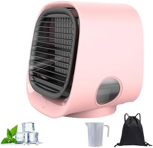 GENERIC Airabreeze Ventilateur De Refroidisseur D'air Portable Avec Réservoir De 300ml, Lumière De Nuit LED Et Aromathérapie, Humidificateur De Brume Silencieux Murmuré Pour Le Bureau à Domicile, Soulagement