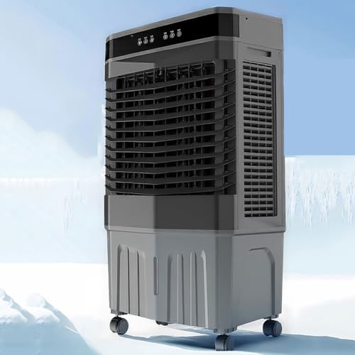  Réfrigérateur D'air évaporatif Portable Unité De Climatisation, Avec 120 ° Oscillant Sans Tuyau Nécessaire, 3 Vitesses Et 3 Modes, 12H Minuterie, Réservoir D'eau 45L, Ventilateur De Refroidissement à
