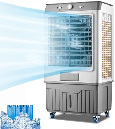GENERIC Refroidisseur Par évaporation Avec Réservoir De 60 L, Télécommande Et Oscillation, Humidificateur à Faible Bruit Pour Grandes Pièces, AC économe En énergie Pour La Maison, Le Bureau Et Une Utilisation