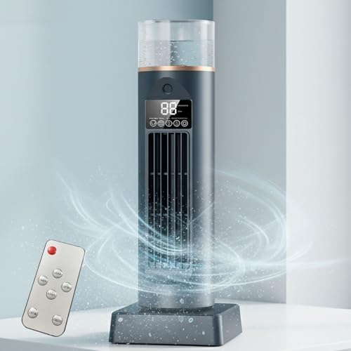 GENERIC Refroidisseur D'évaporation Portable De Ventilateur De Tour Avec Télécommande, Humidificateur De Brume Personnel Sans Lame à 6 Vitesses Pour Le Bureau De Chambre à Coucher, Conception Compacte Aliment