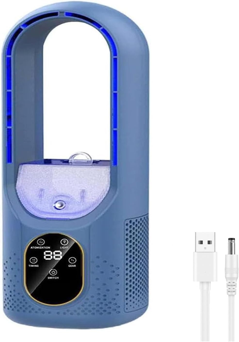  Refroidisseur D'air Par évaporation Portable, Mini Ventilateur USB De Climatisation Avec 6 Minuteries Réglables Et Contrôle De La Vitesse Du Ventilateur, Ventilateur De Refroidissement Personnel Pour