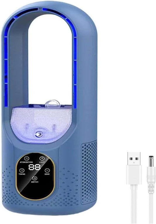  Refroidisseur D'air Par évaporation Portable, Mini Ventilateur USB De Climatisation Avec 6 Minuteries Réglables Et Contrôle De La Vitesse Du Ventilateur, Ventilateur De Refroidissement Personnel Pour