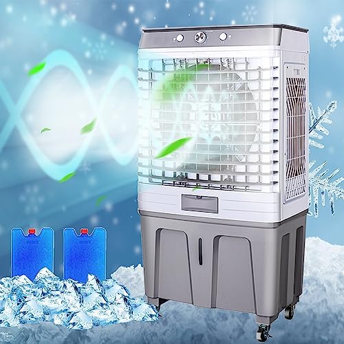 GENERIC Refroidisseur D'air Industriel, Système De Refroidissement Par évaporation Portable Avec Réservoir 80L, Ventilateur De Bruve Grand Format Pour Les Ateliers Et Les Grandes Pièces, Vitesses Réglables