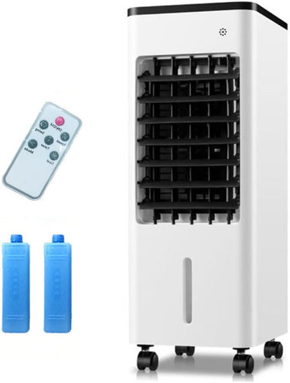  Climatiseur Évaporatif Mobile, Rafraîchisseur D'Air Silencieux 4 En 1, Humidifier, Ionisé Et Ventilateur, 3 Vitesses, 3 Modes, Réservoir 6L/12L, Minuterie 7.5 H, Télécommande(12L White)