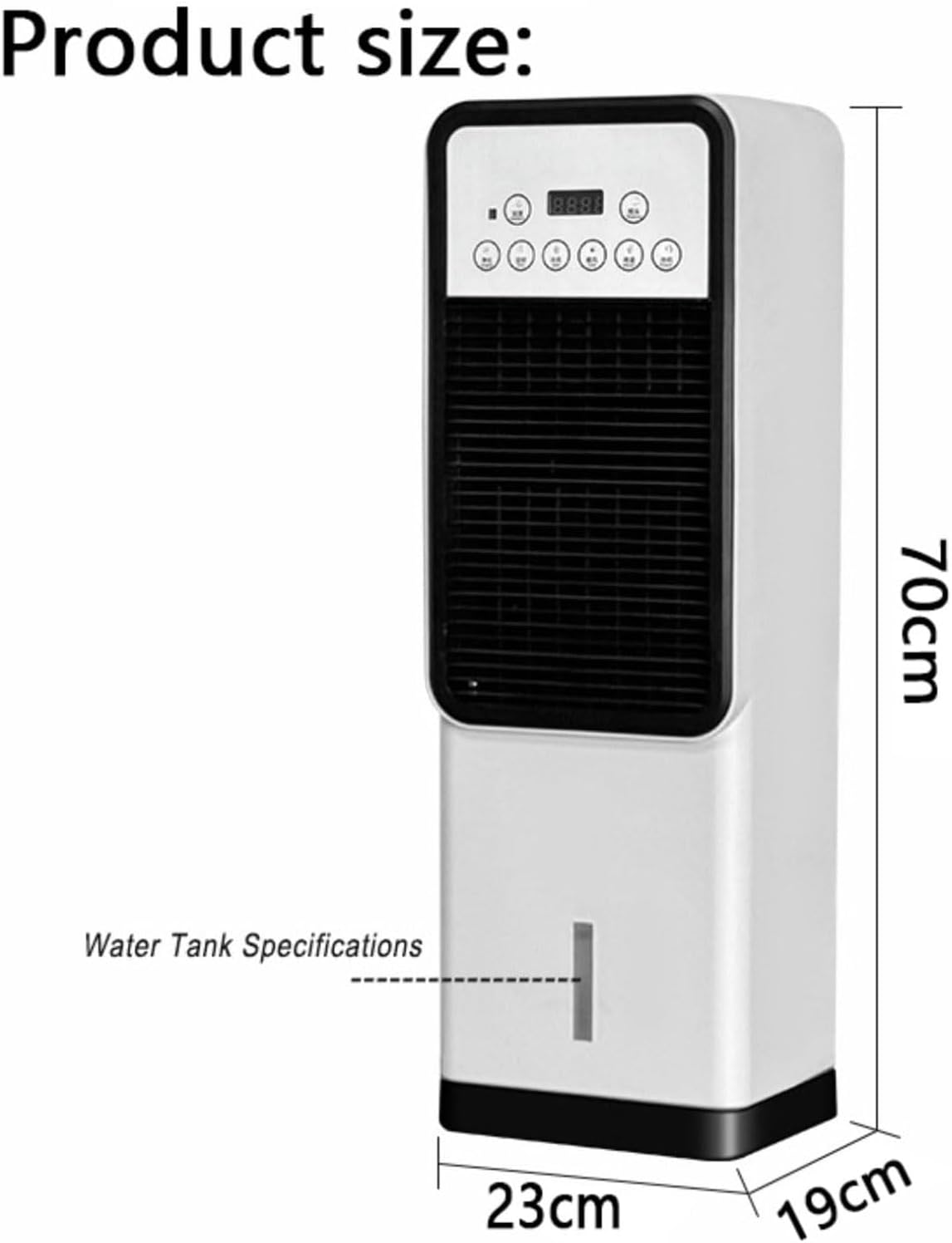 GENERIC Ventilateur Colonne Sans Pales Avec Réservoir D'eau De 3 Litres, Télécommande, Minuterie 12 Heures, Oscillation À 120°, 4 Modes, 3 Vitesses – Climatiseur Portable Pour Chambre À Coucher