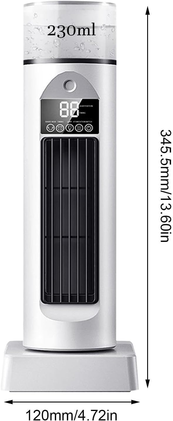 Ventilateur Climatisation Portable Alimenté Par Usb, Réservoir D’eau 230ml | 6 Vitesses Avec Humidification, Ventilateur Rafraichisseur D'air Eau Froide, Pour Bureau