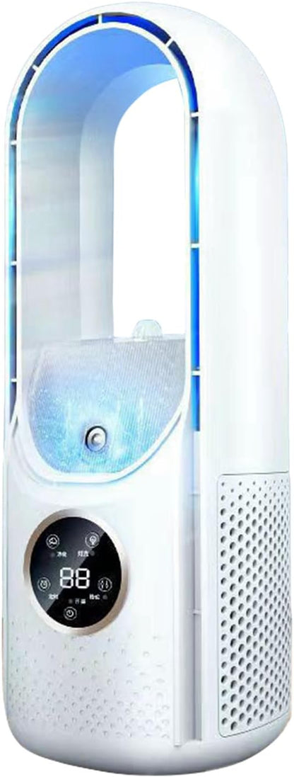  Kouamor Ventilateur Sur Pied USB 30 Cm Sans Pales, 6 Vitesses, Refroidisseur D'air Portable Pour Bureau, Chambre à Coucher
