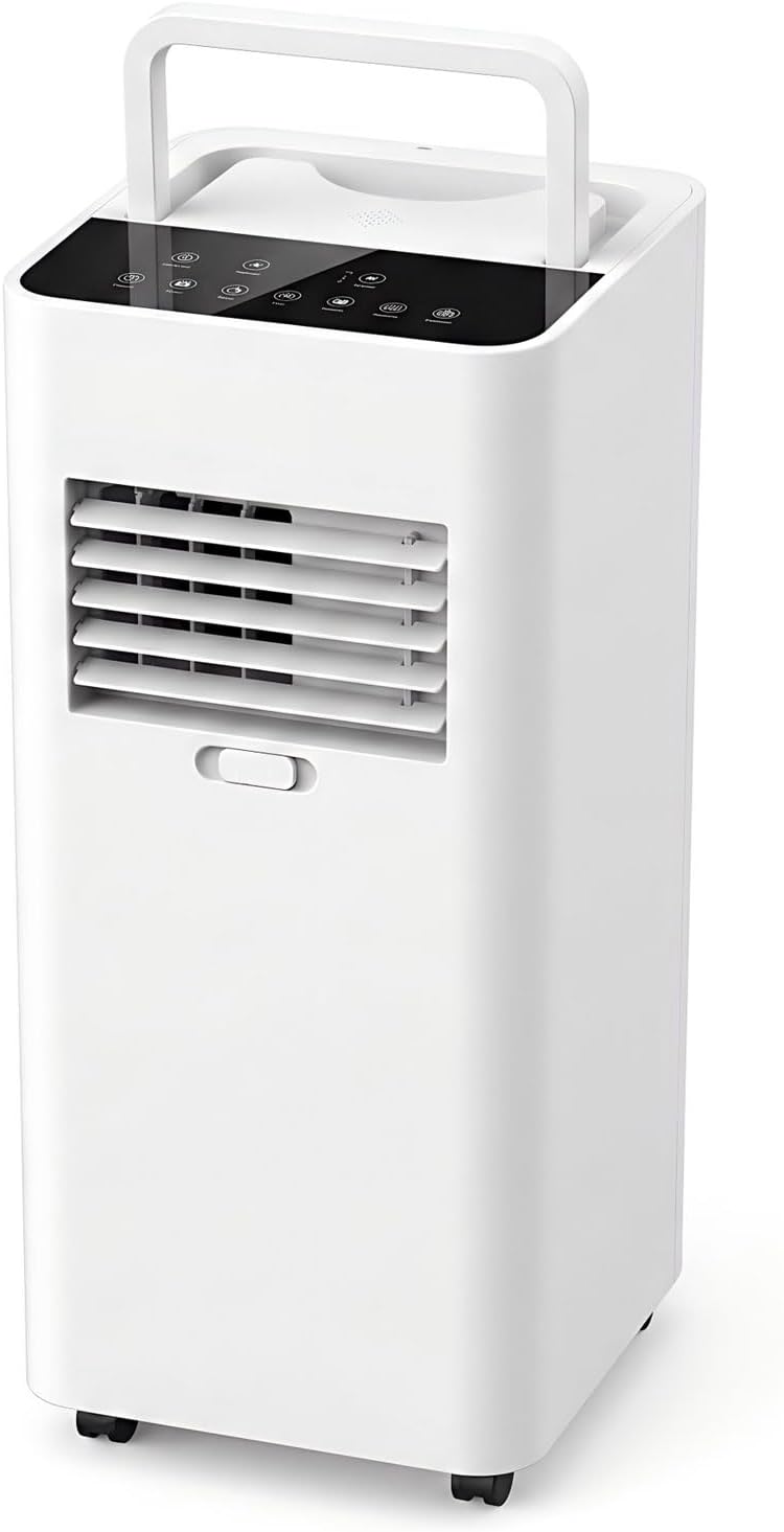  Climatiseur Portable, Climatisation Intelligente Silencieuse Refroidit Jusqu'à 300 Pieds Carrés Avec Ventilateur Et Déshumidificateur, Télécommande D'affichage LED, Minuterie 24H, Kit De Fenêtre Pour