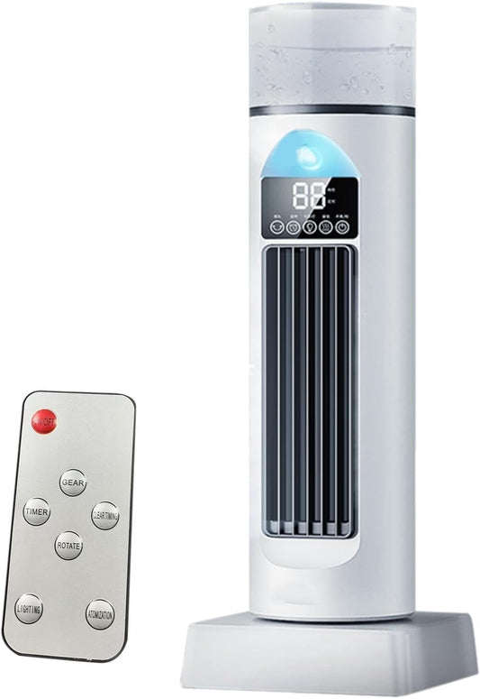 GENERIC Ventilateur De Climatisation – Ventilateur De Refroidissement D'air, Humidificateur Silencieux Sans Lames, Minuterie Et Télécommande Incluses, Gadgets Cool Portables, Refroidisseurs D'air Pour Salon