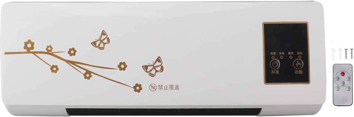  TOPINCN Mini Climatiseur Mural, Chauffage Rapide Avec Minuterie Et Télécommande, Climatiseur Portable Intelligent, Avec Télécommande Pour Le Bureau à Domicile