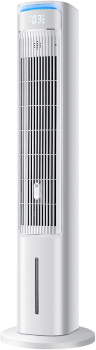 GENERIC Ventilateur De Tour De Refroidissement De Marais, Climatiseur De Réservoir De 4L Avec Oscillation, 3 Vitesses, Fonctionnement Silencieux, Packs De Minuterie Et De Glace, Contrôle Tactile Pour Le Burea