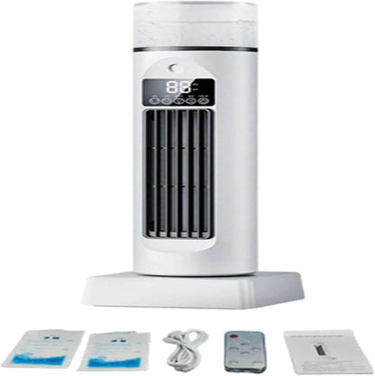  Ventilateur Climatisation Portable Alimenté Par Usb, Réservoir D’eau 230ml | 6 Vitesses Avec Humidification, Ventilateur Rafraichisseur D'air Eau Froide, Pour Bureau