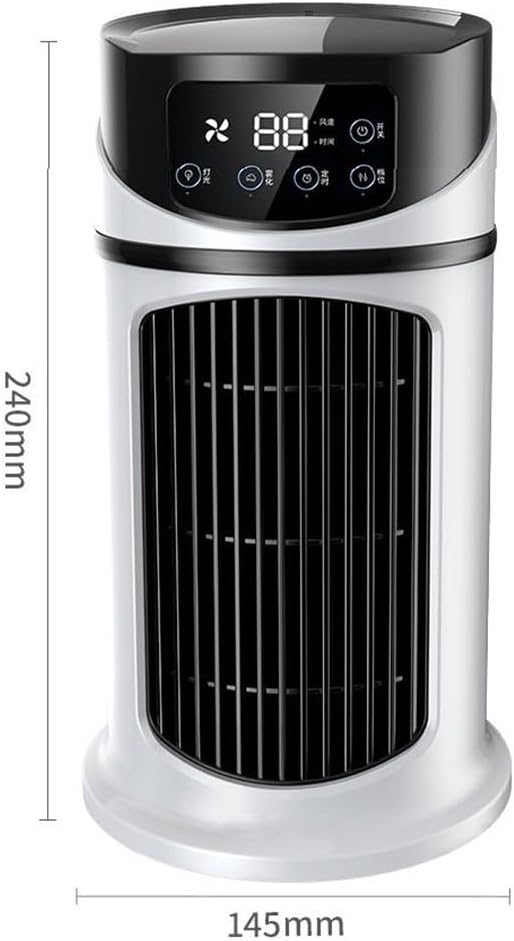  Ventilateur De Climatiseur Portable USB Avec Humidificateur, Contrôle D'écran Tactile à 6 Niveaux, Fonctionnement Silencieux, Réservoir D'eau De 300 Ml Pour Refroidir Et Hydrater L'air