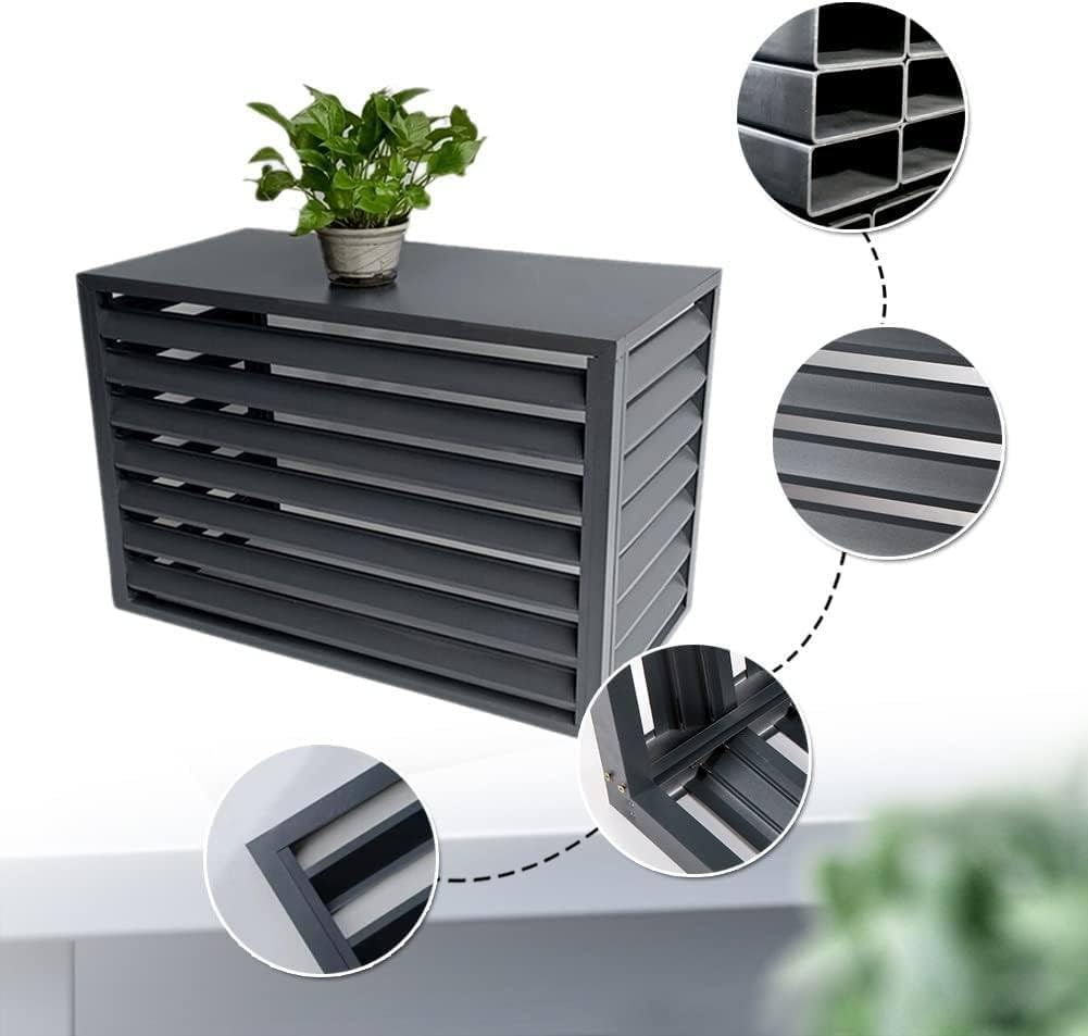  Housse De Protection En Aluminium Pour Climatiseur Extérieur Toutes Saisons – Écran De Protection Décoratif Pour Climatiseurs Centraux Et Bouclier élégant Résistant Aux Intempéries