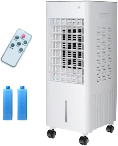  Climatiseur Évaporatif Mobile, Rafraîchisseur D'Air Silencieux 4 En 1, Humidifier, Ionisé Et Ventilateur, 3 Vitesses, 3 Modes, Réservoir 6L/12L, Minuterie 7.5 H, Télécommande(12L White)