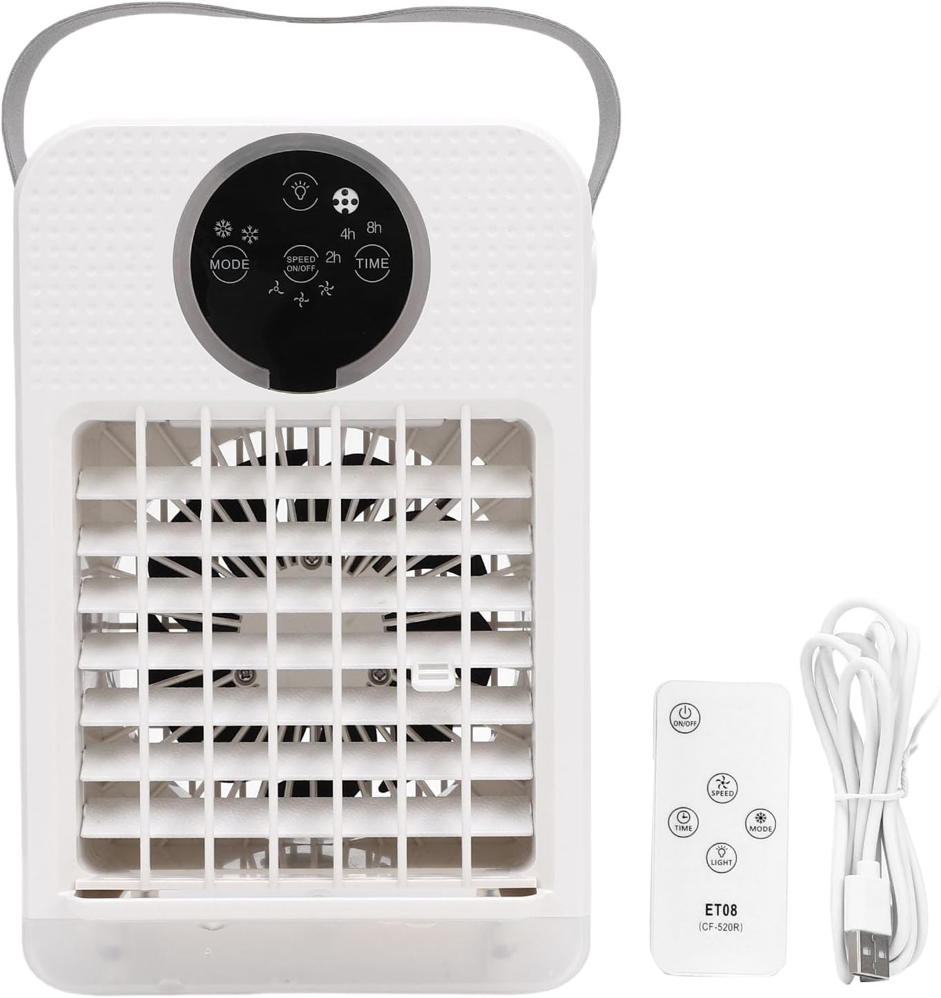  Climatiseur Portable 4 En 1, Refroidisseur D'air Par évaporation De 700 Ml, Mini Ventilateur De Refroidissement De Bureau Avec Minuterie Pour Le Bureau Et La Maison