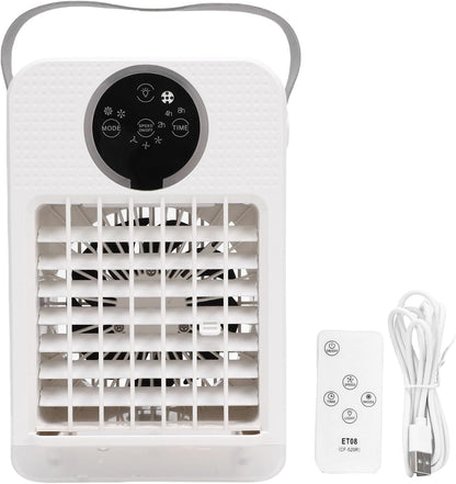  Climatiseur Portable 4 En 1, Refroidisseur D'air Par évaporation De 700 Ml, Mini Ventilateur De Refroidissement De Bureau Avec Minuterie Pour Le Bureau Et La Maison