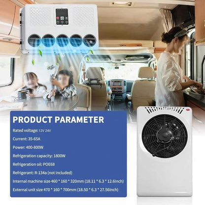  Générique Climatiseur De Cabine De Camion RV Unité De Climatisation éLectrique Suspendue Pour Camion Refroidissement Rapide Climatiseur Portable DC Pour VéHicules De Camping Remorques,24v