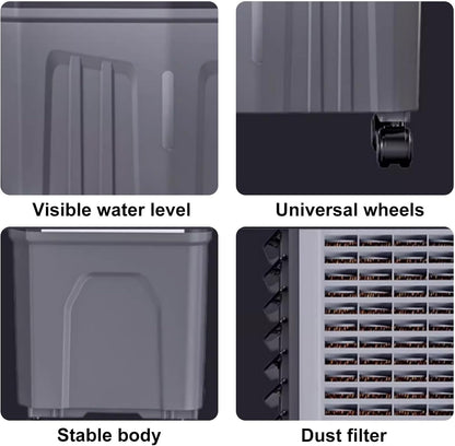 GENERIC Refroidisseur D'air évaporatif Portable Avec Grand Réservoir D'eau Et Packs De Glace Pour Le Refroidissement à Domicile Et Au Bureau