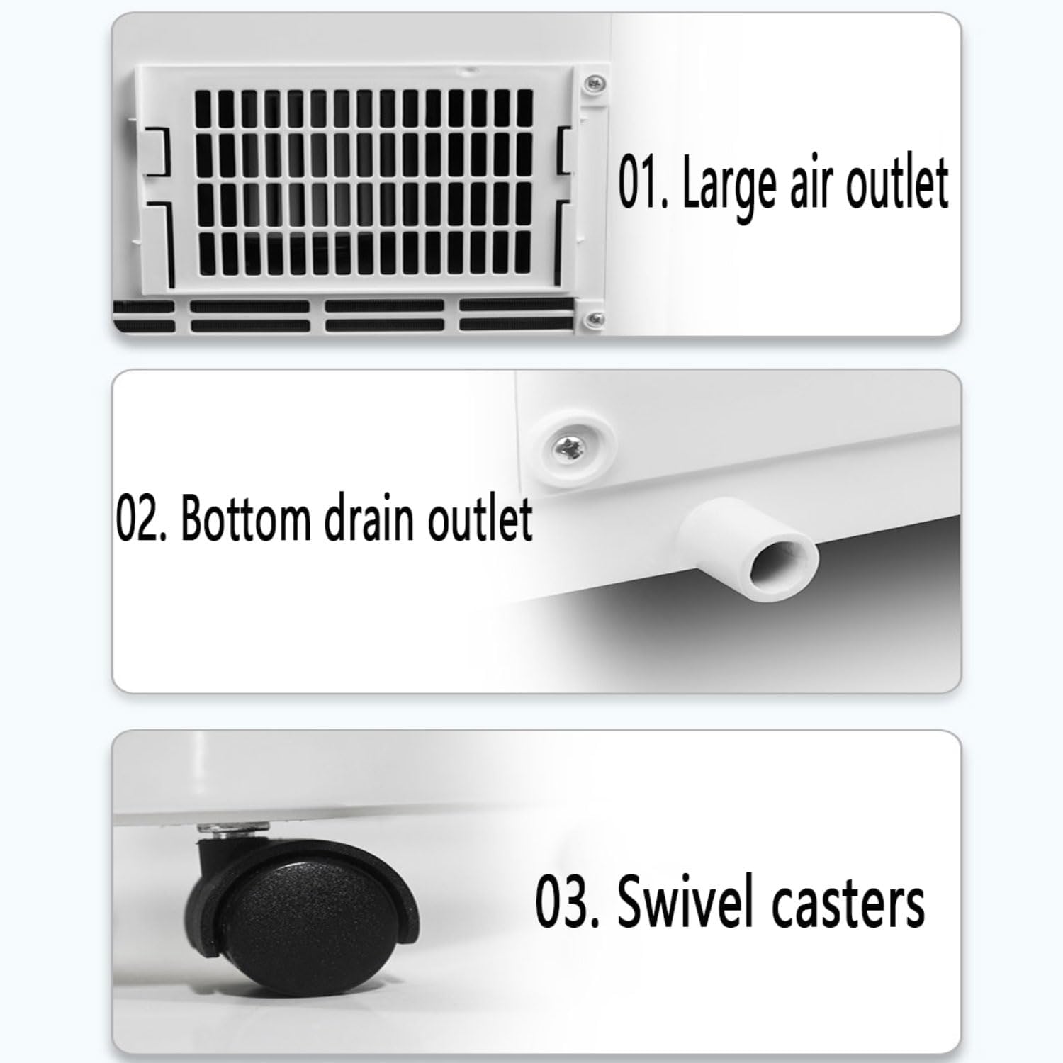  Climatiseur Portable Avec Ventilateur Et Déshumidificateur, Fonctionnement Silencieux Pour Les Chambres Jusqu'à 450 Pieds Carrés, Kit D'installation De Fenêtre Complet Pour Le Refroidissement à Domici