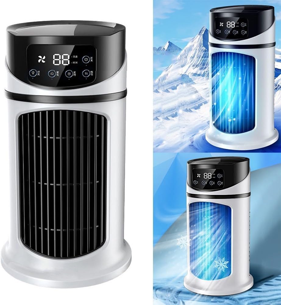  Ventilateur De Climatiseur Portable USB Avec Humidificateur, Contrôle D'écran Tactile à 6 Niveaux, Fonctionnement Silencieux, Réservoir D'eau De 300 Ml Pour Refroidir Et Hydrater L'air