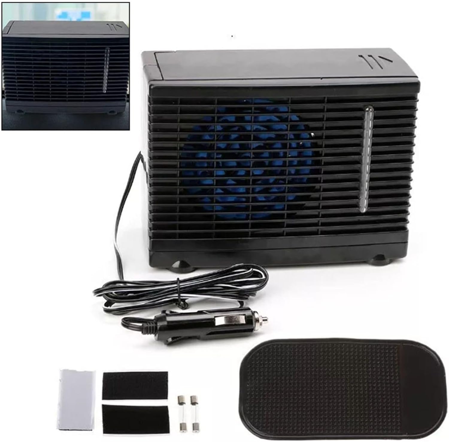  Ventilateur Portable Pour Voiture Avec Climatiseur Réglable Et Refroidissement Par évaporation Pour Améliorer Le Flux D'air Et Le Confort De L'habitacle Du Véhicule