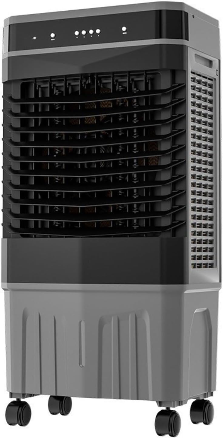GENERIC Refroidisseur D'air évaporatif Portable Avec 4 Packs De Glace Et Grand Réservoir, 120 Ventilateur Oscillant Automatique, 3 Vitesses, Mode De Sommeil Silencieux Pour Le Garage De Bureau De Chambre