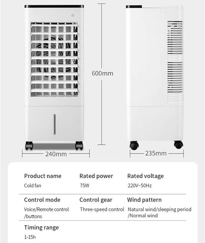  Climatiseur Portable Sans Conduit Avec Réservoir D'eau De 9 L, Télécommande, Minuterie 15 H, Ventilateur à 3 Vitesses Pour Chambre, Bureau