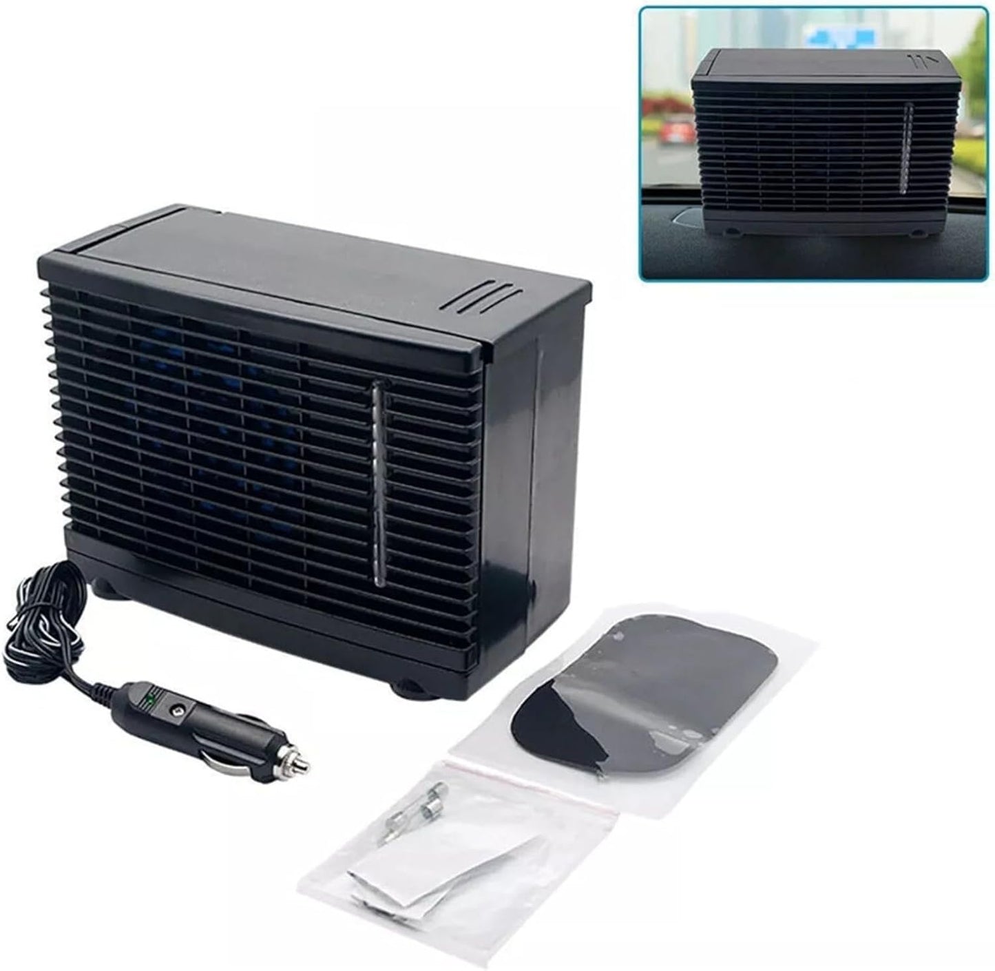 Ventilateur Portable Pour Voiture Avec Climatiseur Réglable Et Refroidissement Par évaporation Pour Améliorer Le Flux D'air Et Le Confort De L'habitacle Du Véhicule