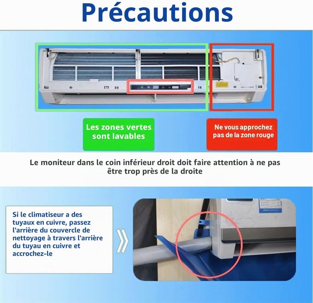  Kits De Nettoyage Pour Climatiseur Split étanche, Sac De Service Pour Climatiseur Mural - Couverture De Nettoyage Anti-poussière Pour Climatiseurs Suspendus De 1~1,5P