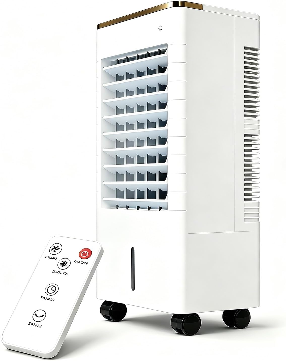  Rafraîchisseur D'air Par évaporation Portable, Rafraîchisseur D'air Avec TéLécommande, 3 Vitesses, Minuteur 12 H Pour Garage Entrepôt Ou Terrasse