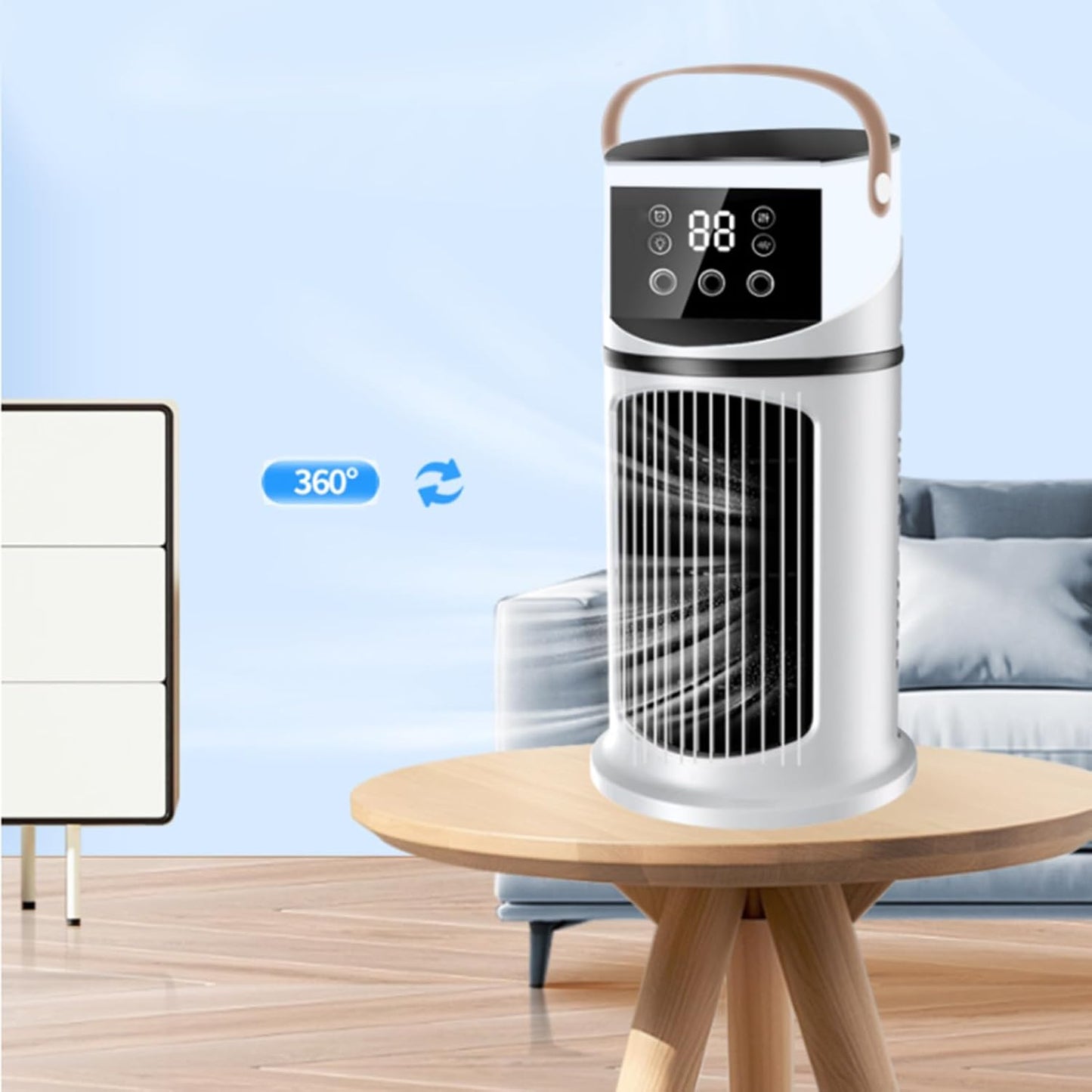  Climatiseur Mobile - Climatiseur Mobile Pour Intérieur | Purificateur Avec Éclairage LED Et 9 Vitesses Pour Études, Sommeil, Réunions Et Lecture